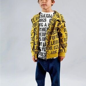 Kids Graphic Yellow Hoodie by Wolf and Rita